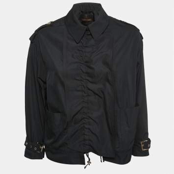 Pre Owned Roberto Cavalli Black Synthetic Buttoned Jacket S