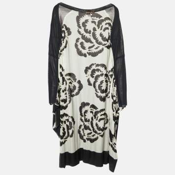 Pre Owned Roberto Cavalli Black knit & Silk lined Shrug L