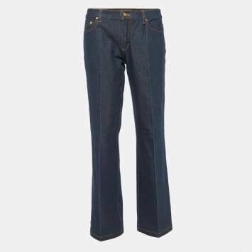 Pre Owned Roberto Cavalli Dark Blue Denim Flared Jeans M Waist 32"