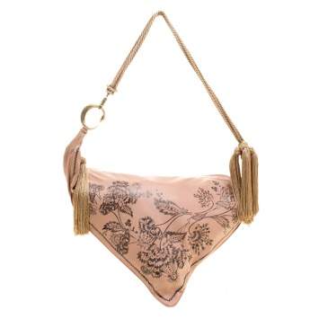 Pre Owned Roberto Cavalli Dusty Pink Leather Shoulder Bag