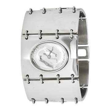 Pre Owned Roberto Cavalli Silver Stainless Steel R7253190515 Women's Wristwatch 40 mm