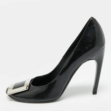 مملوكة مسبقًا Roger Vivier Trompette Size 37 Black Patent Leather Pumps
