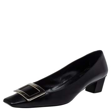 Pre Owned Roger Vivier Black Leather Pumps Size 41