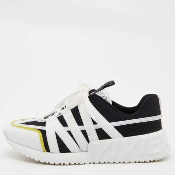 Pre Owned Roger Vivier White/Black Leather and Mesh Viv Go Scuba Sneakers Size 40
