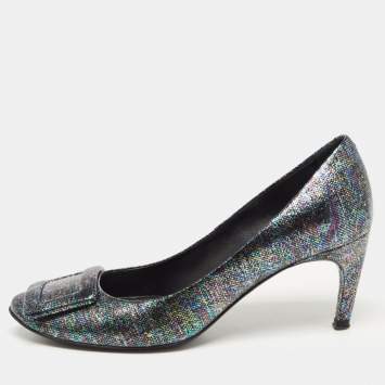 مملوكة مسبقًا Roger Vivier Multicolor Leather Trompette Pumps Size 36