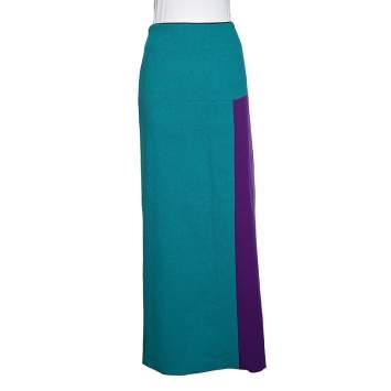 Pre Owned Roksanda Ilincic Colorblock Wool Crepe Maxi Skirt L