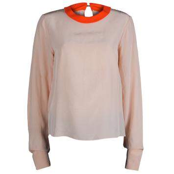 Pre Owned Roksanda Ilincic Light Pink and Neon Detail Blouse M