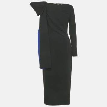 Pre Owned Roksanda Black Crepe Margarida Midi Dress M