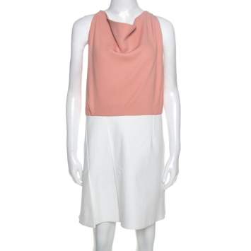 Pre Owned Roland Mouret Colorblock Sleeveless Cutout Back Detail Dress L