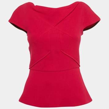 Roland Mouret Pink Wool Top M
