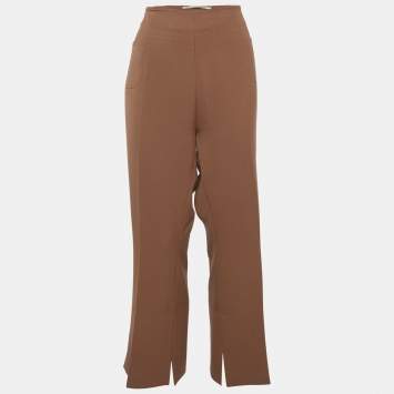 Roland Mouret Brown Crepe Trousers XL