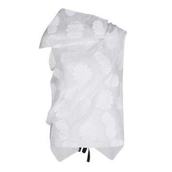 Pre Owned Roland Mouret Off White Cotton Daisy Fil Coupe Draped Eugene Top S