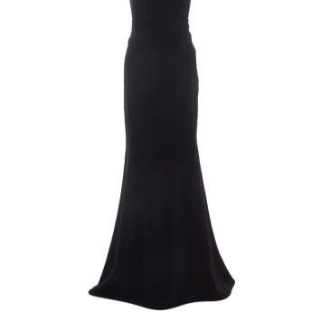 Pre Owned Roland Mouret Black Stretch Crepe Fit And Flare Aries Skirt L