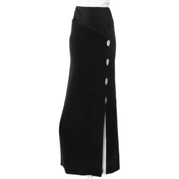 مملوكة مسبقًا Roland Mouret Black Crepe Slit Detail Paneled Maxi Skirt S