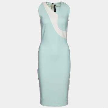 Pre Owned Roland Mouret Mint Green Crepe Sleeveless Sheath Dress S