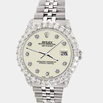 Rolex Custom 2.95ct Diamond Stainless Steel Datejust Automatic Women's Wristwatch 31 mm