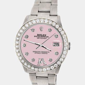 Rolex Custom Orchid Pink 1.62ct Diamond Stainless Steel Datejust Automatic Women's Wristwatch 31 mm