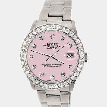 Rolex Custom Orchid Pink 1.62ct Diamond Stainless Steel Datejust Automatic Women's Wristwatch 31 mm