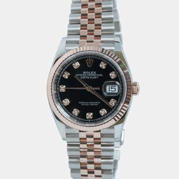 Pre Owned Rolex Datejust 126231 Automatic Black 18K Rose Gold Stainless Steel Women’s Wristwatch 36 mm