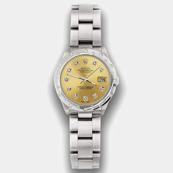 Rolex Custom Champagne Diamond Stainless Steel Datejust 78240 Automatic Women's Wristwatch 31 mm