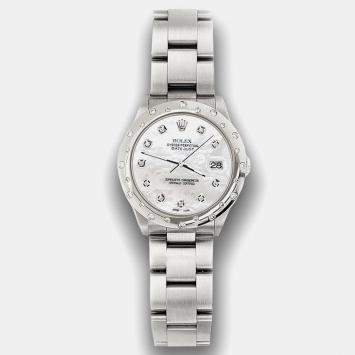 Rolex Custom White MOP Diamond Stainless Steel Datejust 78240 Automatic Women's Wristwatch 31 mm