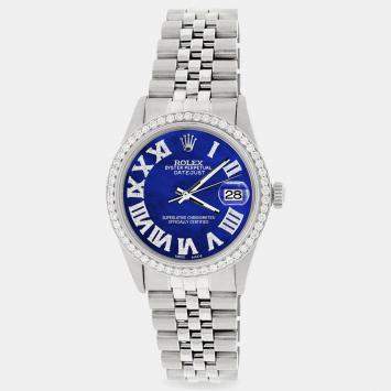 Rolex Custom Pearl Diamond Stainless Steel Datejust  Automatic Men's Wristwatch 36MM
