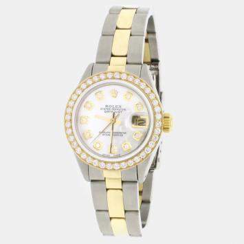 Rolex Custom  MOP Diamond 18K Yellow Gold Stainless Steel Datejust  Automatic Women's Wristwatch 26MM