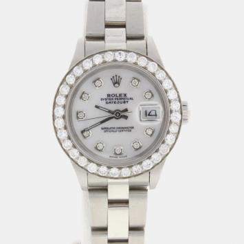 Rolex Custom Pearl Diamond Stainless Steel Datejust  Automatic Women's Wristwatch 26MM