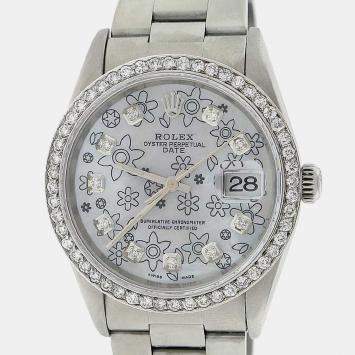 Rolex Custom  MOP Diamond Stainless Steel Datejust  Automatic Women's Wristwatch 31MM