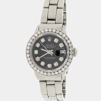 Rolex Customised  Diamond Stainless Steel Datejust  Automatic Women's Wristwatch 26mm