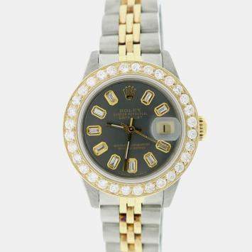 Rolex Customised  1.3CT Diamond 18K Yellow Gold Stainless Steel Datejust  Automatic Women's Wristwatch 26mm
