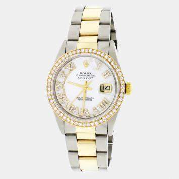Rolex Customised  MOP 1.3CT Diamond 18K Yellow Gold Stainless Steel Datejust  Automatic Men's Wristwatch 36mm