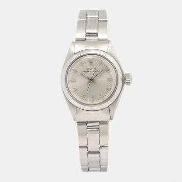 Rolex Oyster Perpetual 6718 Automatic Silver Stainless Steel Women's Wristwatch 24mm