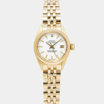 Rolex Datejust 6917 Automatic White 18K Yellow Gold Women's Wristwatch 26mm