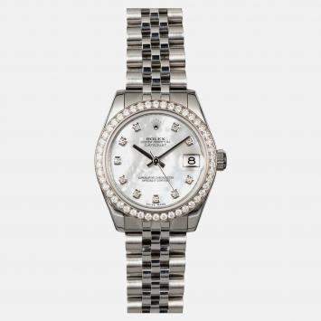 Rolex Datejust 178384 Automatic Silver Stainless Steel Diamond Women's Wristwatch 31 mm