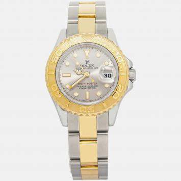 Rolex Silver Yacht-Master 169623 Automatic 18k Yellow Gold Stainless Steel Women's Wristwatch 29 mm
