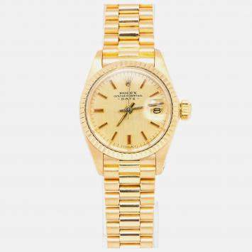 Rolex Date 6917 Automatic Gold18K Yellow Gold Women's Wristwatch 26mm