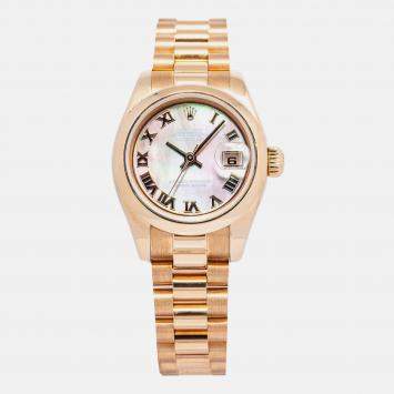 Rolex Datejust 179165 Automatic MOP 18k Rose Gold Women's Wristwatch 26 mm