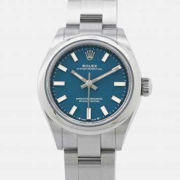 Rolex Oyster Perpetual 276200 Automatic Blue Stainless Steel Women's Wristwatch 28 mm