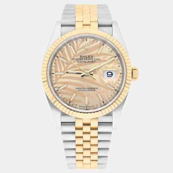 Pre Owned Rolex Datejust 126233 Automatic Champagne 18k Yellow Gold Stainless Steel Women's Wristwatch 36 mm