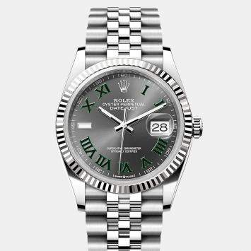 Pre Owned Rolex Datejust 126234-0045 Automatic Wimbledon Dial Stainless Steel Men's Wristwatch 36 mm