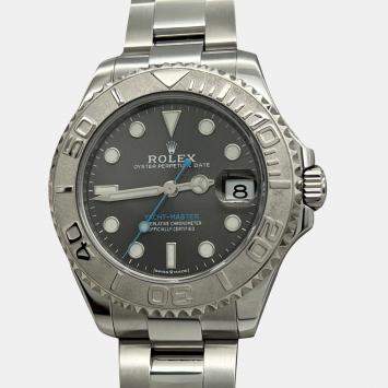Pre Owned Rolex Yacht-Master 268622 Automatic Rhodium Stainless Steel Women's Wristwatch 37 mm