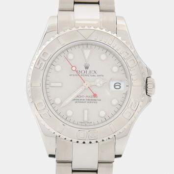 Pre Owned ساعة يد رجالية رولكس يخت ماستر 168622 أوتوماتيك  ستانلس ستيل رمادية 35 مم