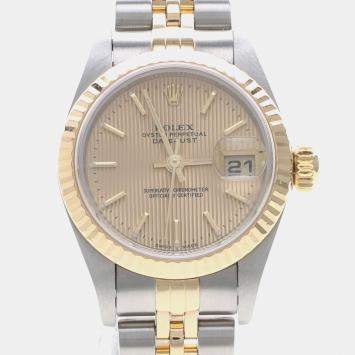 Pre Owned Rolex Datejust 79173 Automatic Stainless Steel 18k Yellow Gold Women's Wristwatch 26mm