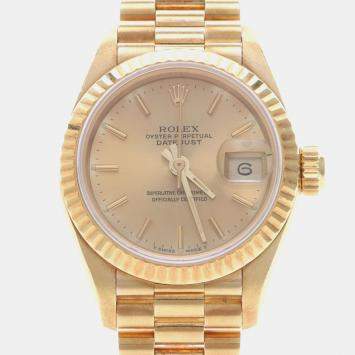 Pre Owned Rolex Lady Datejust 69178 Gold 18K Yellow Gold Women Wristwatch 26mm
