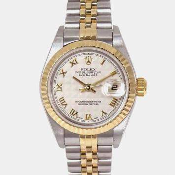Pre Owned Rolex Lady Datejust 79173 Off-white 18K Yellow Gold, Stainless Steel Automatic Women's Wristwatch 26 mm