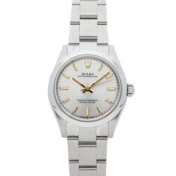 Pre Owned Rolex Silver Stainless Steel Oyster Perpetual 277200 Automatic Men's Wristwatch 31 MM