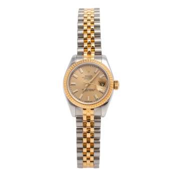 Pre Owned Rolex 18K Yellow Gold & Stainless Steel Datejust 179173 Women's Wristwatch 26 mm