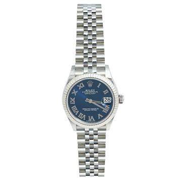 مملوكة مسبقًا Rolex Blue 18k White Gold And Stainless Steel Datejust 278274 Women's Wristwatch 31 MM