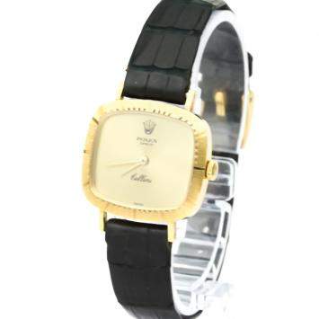 Pre Owned Rolex Champagne 18K Yellow Gold Cellini 4082 Women's Wristwatch 24 MM